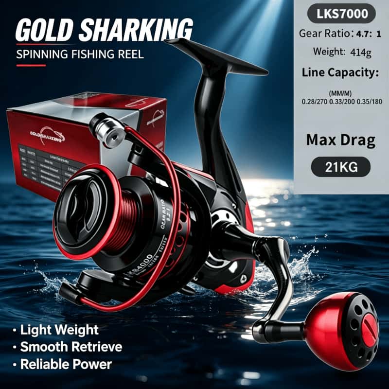 Daiwa Reel Fuego - GOLD SHARKING-รอกตกปลาแบบสปินนิ่ง, รอกตกปลาโลหะน้ำหนักเบาพิเศษ, อุปกรณ์ตกปลา, 2000-7000 แรงเบรกสูงสุด