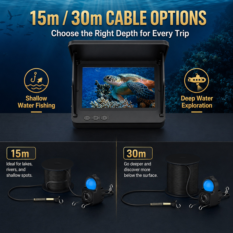 กล้องตรวจจับปลาใต้น้ำ 1080P HD - Fishing Boat Depth Finder บทวิจารณ์และราคา