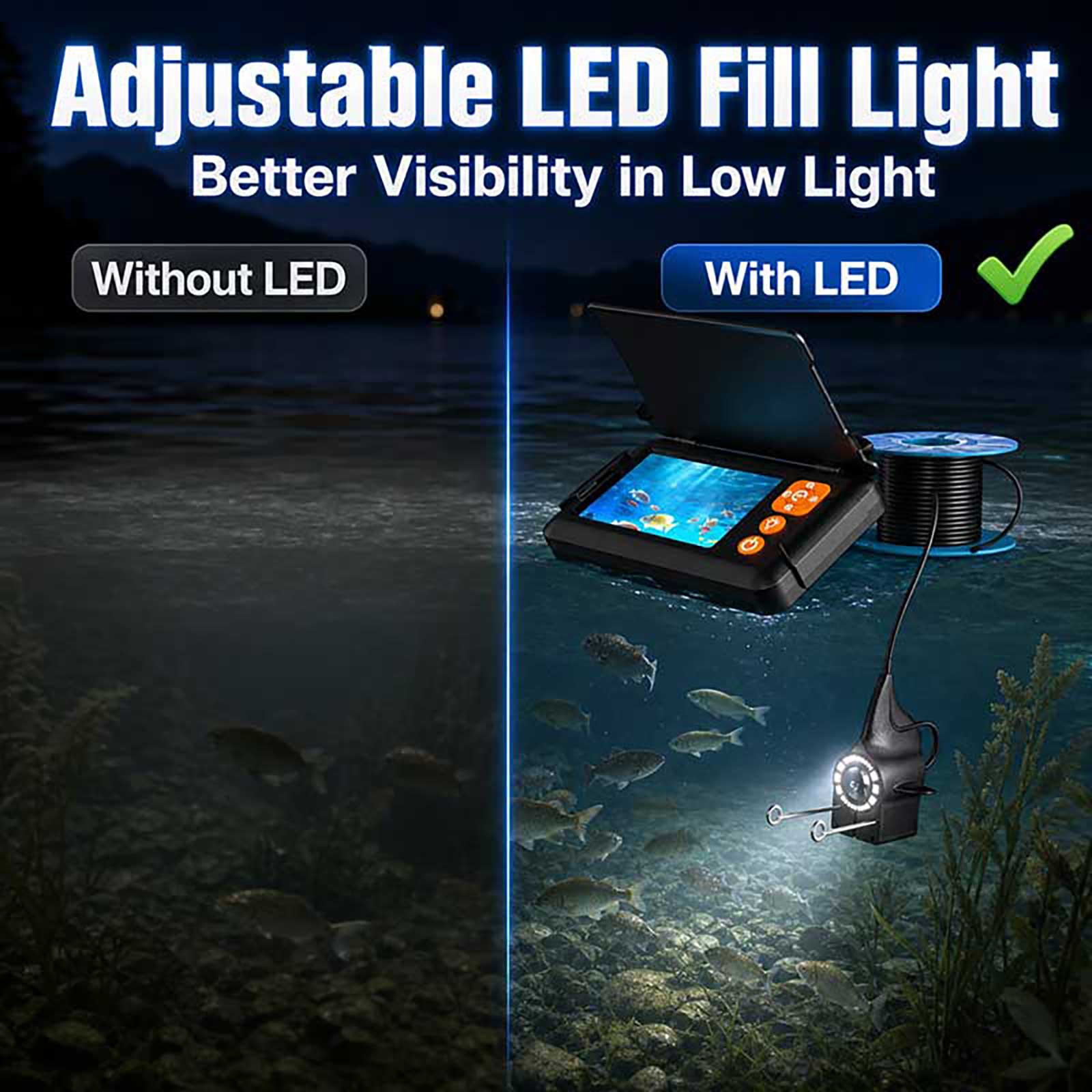 กล้องตรวจจับปลาใต้น้ำความละเอี - Fishing Boat Depth Finder บทวิจารณ์และราคา