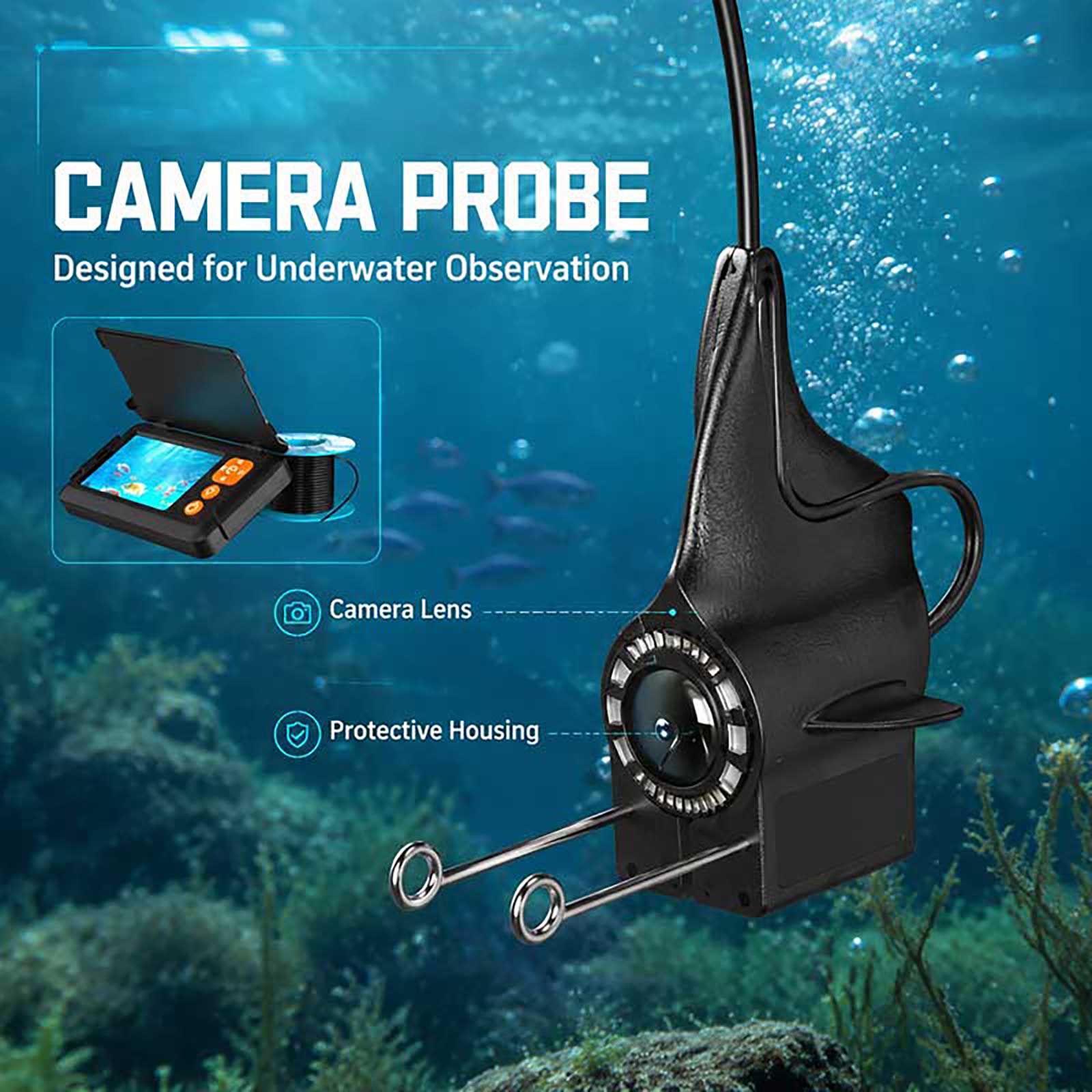 กล้องตรวจจับปลาใต้น้ำความละเอี - Fishing Boat Depth Finder บทวิจารณ์และราคา